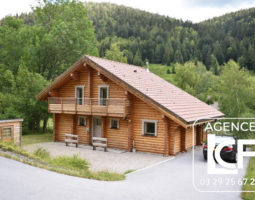 LA BRESSE Chalet en rondins rare – 8 couchages – à 3 min des pistes – vendu meublé